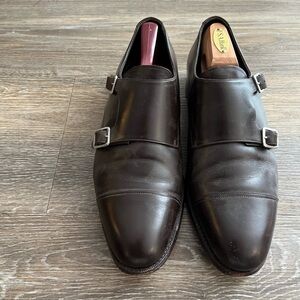 Meermin Men's Double Monk Strap Leather Shoes
